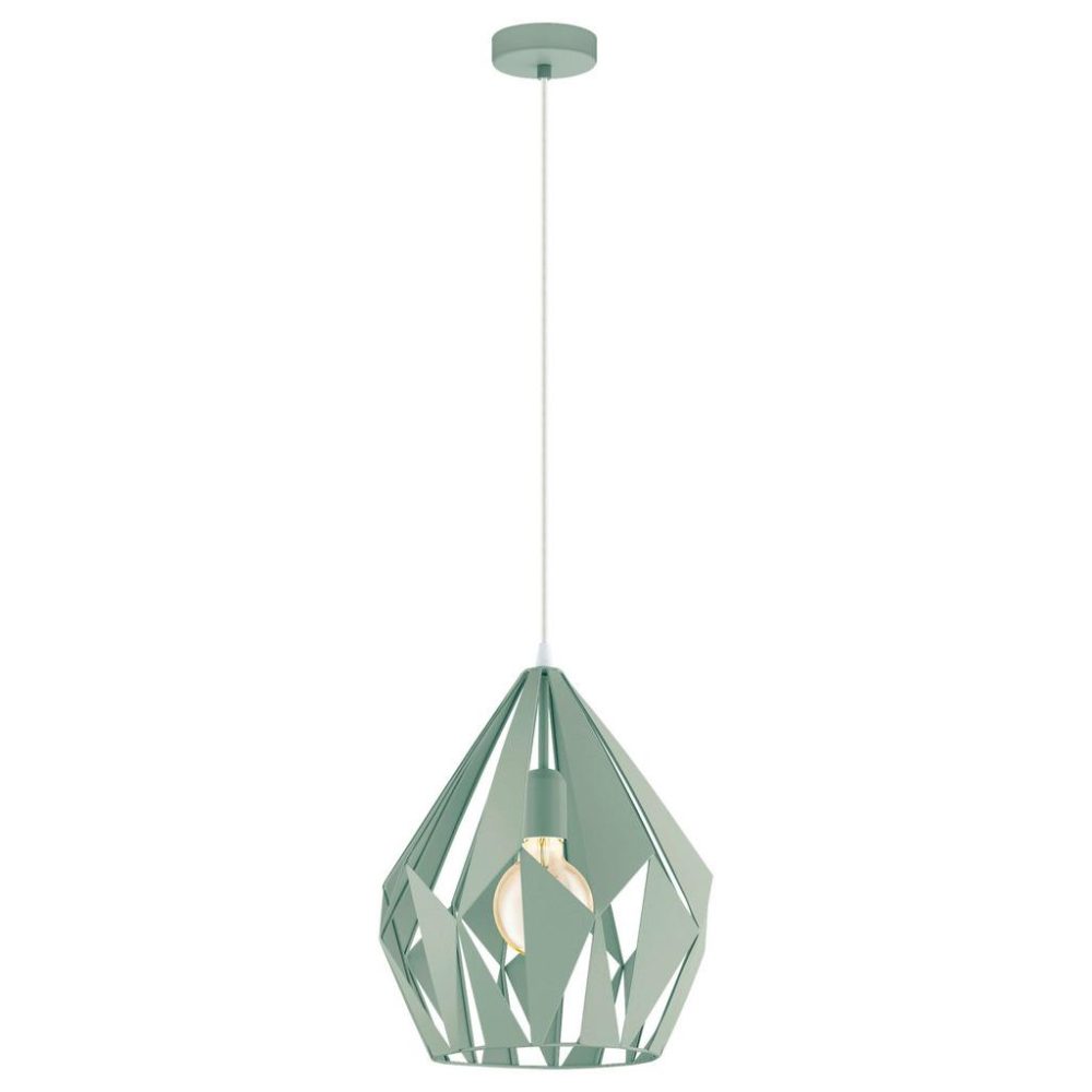 Pendellampe Carlton-P Grün Stahl 150 cm - Farbe: pastellgrün - Pendellampe