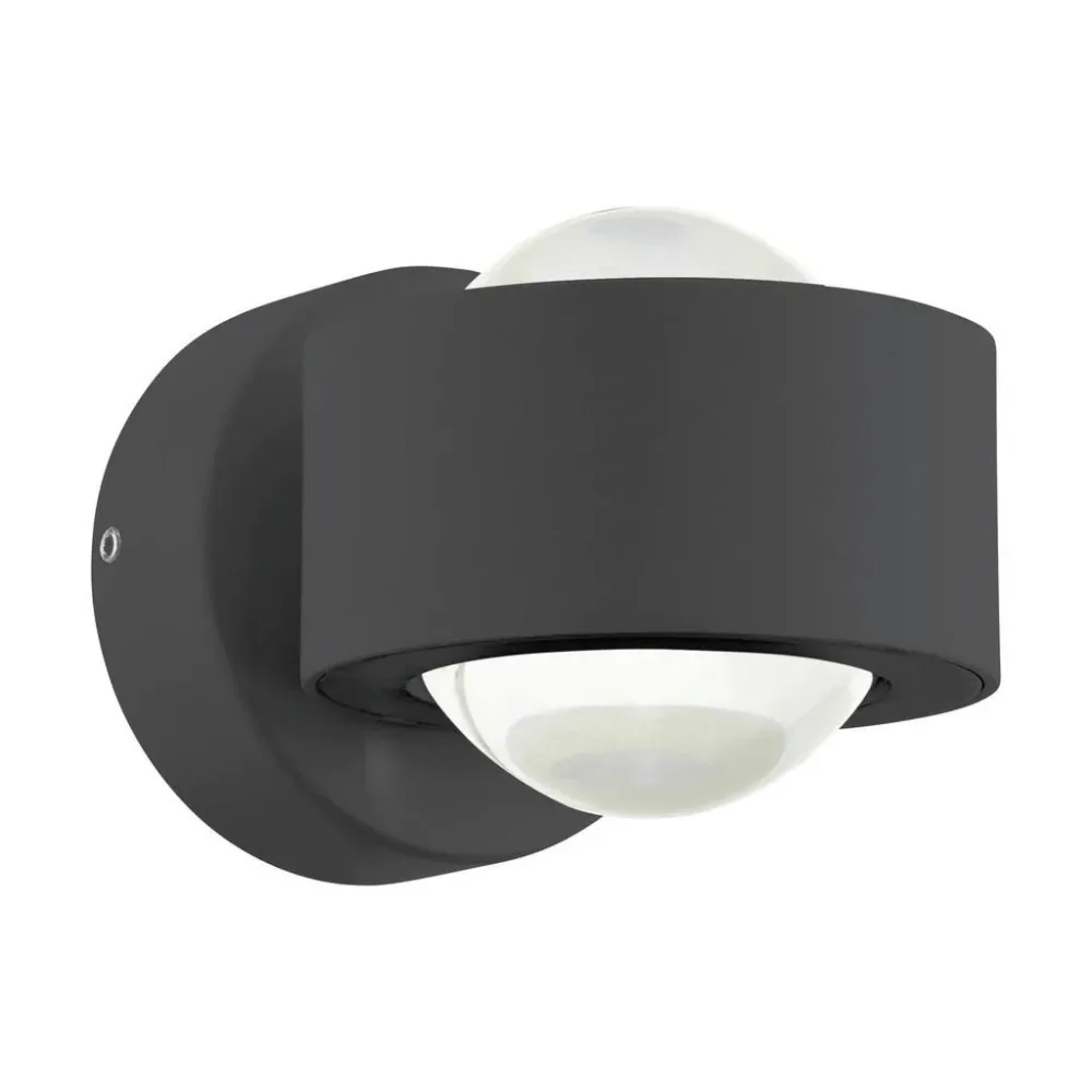 Eglo Wandlampe aussen Treviolo Grau Aluminium 8.5 cm - Farbe: anthrazit - LED - Lichtfarbe: Warmweiss - Material: Aluguss - Wandlampe aussen- LED
