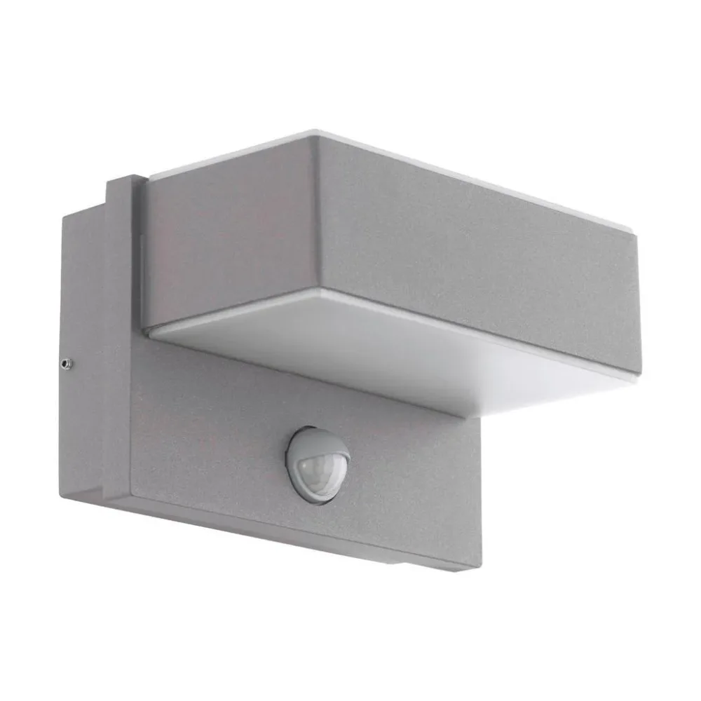 Eglo LED Aussenwandleuchte mit Sensor Azzinano Silber-Weiss | 12 × 19 cm