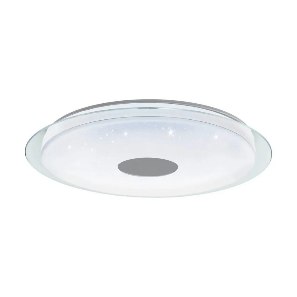 Eglo Deckenlampe Lanciano-Z Transparent/Weiss Stahl 77 cm 9.5 cm - Farbe: weiss/transparent - LED - Lichtfarbe: Extra warmweiss - Kaltes Tagesweiss -