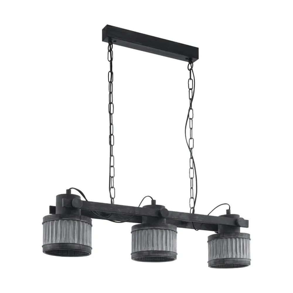 Eglo Pendellampe Turrock Grau/Schwarz Stahl 18 cm 110 cm - Pendellampe