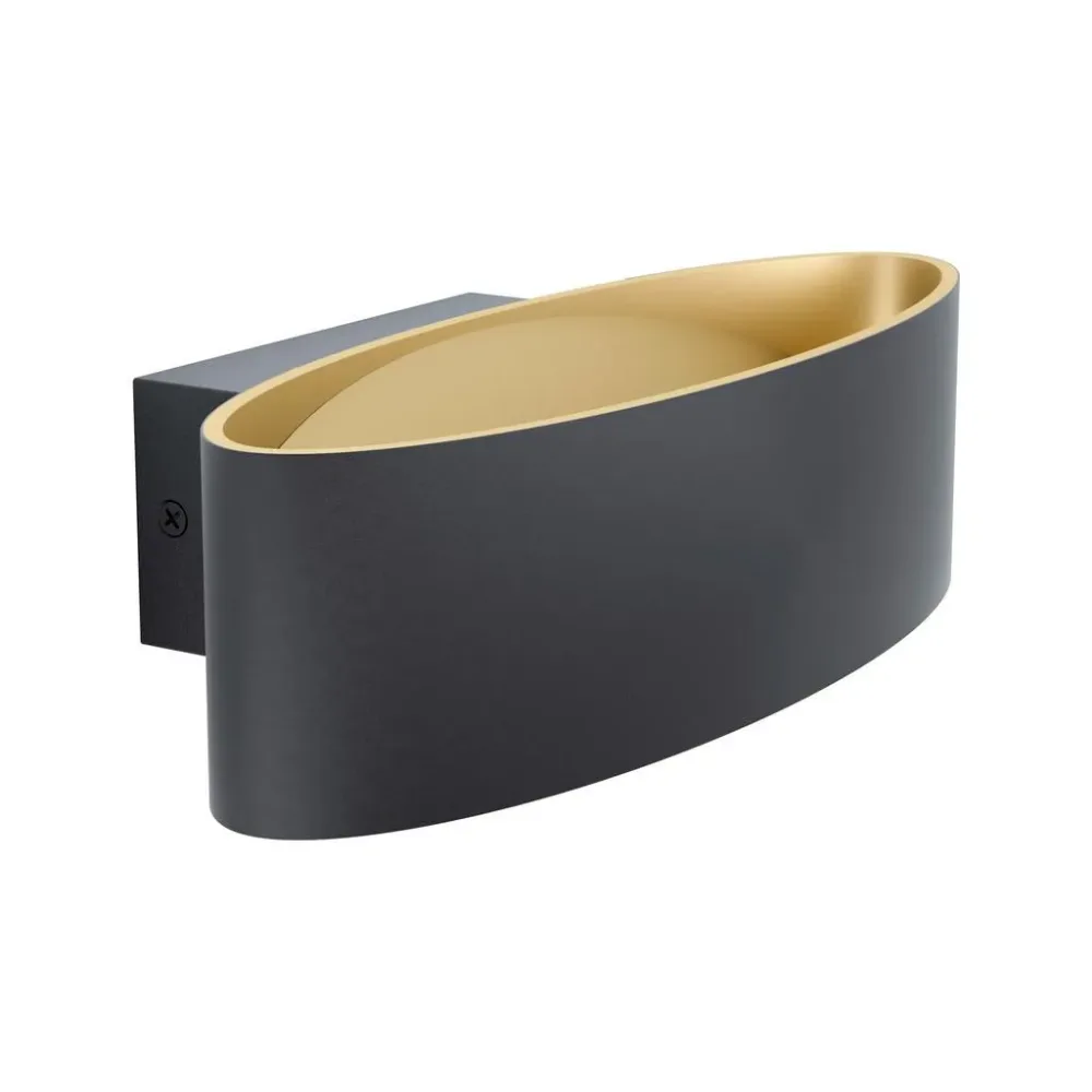 Eglo Wandlampe Maccacari Gold/Schwarz Aluminium/Kunststoff/Stahl 0 cm 27 cm - Farbe: schwarz-gold - LED - Lichtfarbe: Warmweiss - Material: