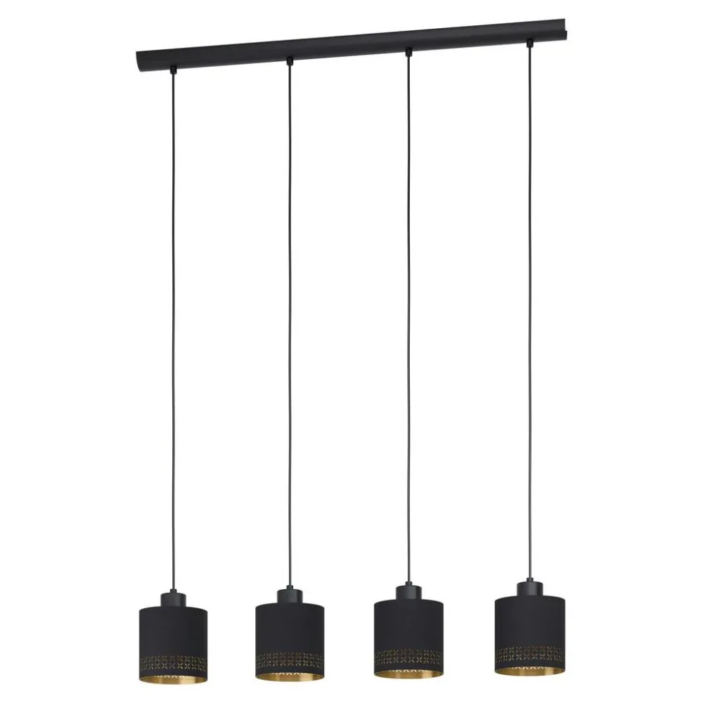 Hängeleuchte Esteperra Schwarz-Gold | 4 × E27 | 112 W