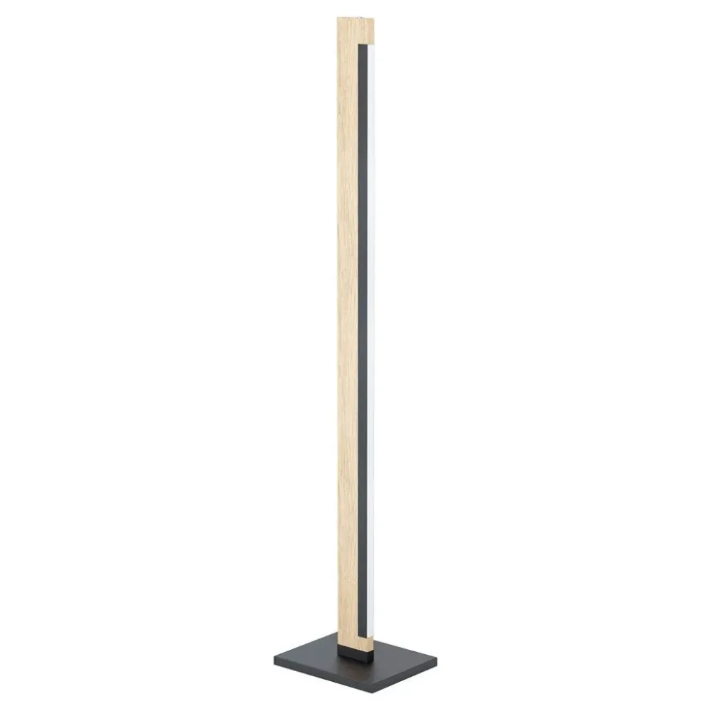Eglo Stehlampe Camacho Braun/Schwarz/Weiss Stahl/Holz 0 cm 0 cm - LED - Lichtfarbe: Warmweiss - Material: Holz/Stahl - Stehlampe- LED Energiesparlampe