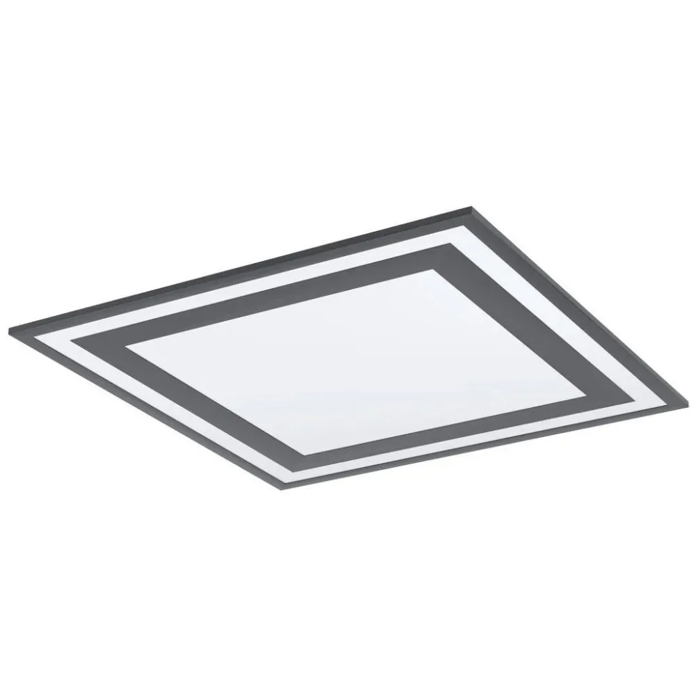 Eglo Deckenlampe Savatarila Schwarz/Weiss Aluminium/Kunststoff 59.5 cm 59.5 cm - LED - Lichtfarbe: Helles Neutralweiss - Deckenlampe- LED