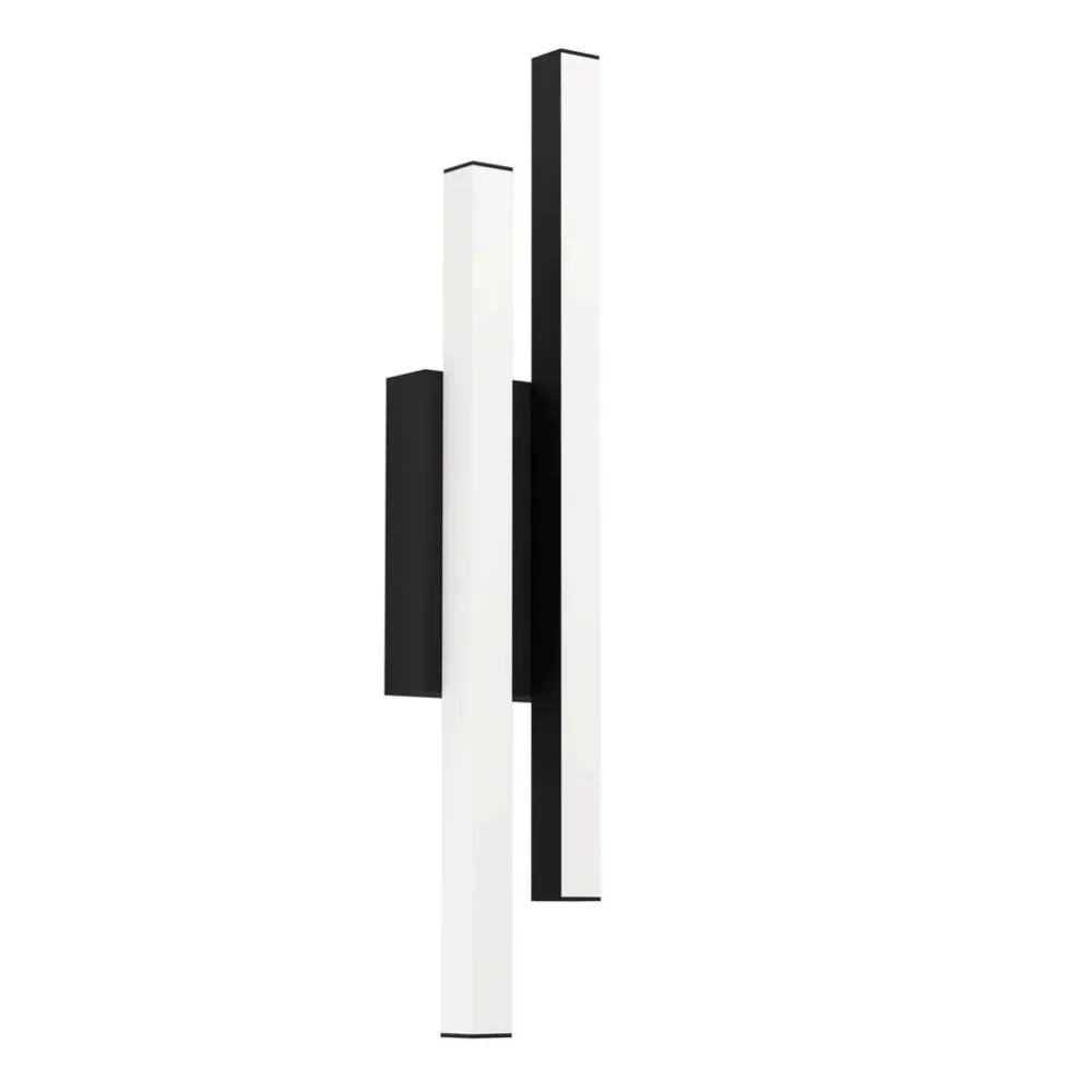 Eglo Wandlampe aussen Serricella Schwarz Stahl verzinkt 49.5 cm - LED - Lichtfarbe: Warmweiss - Wandlampe aussen- LED Energiesparlampe