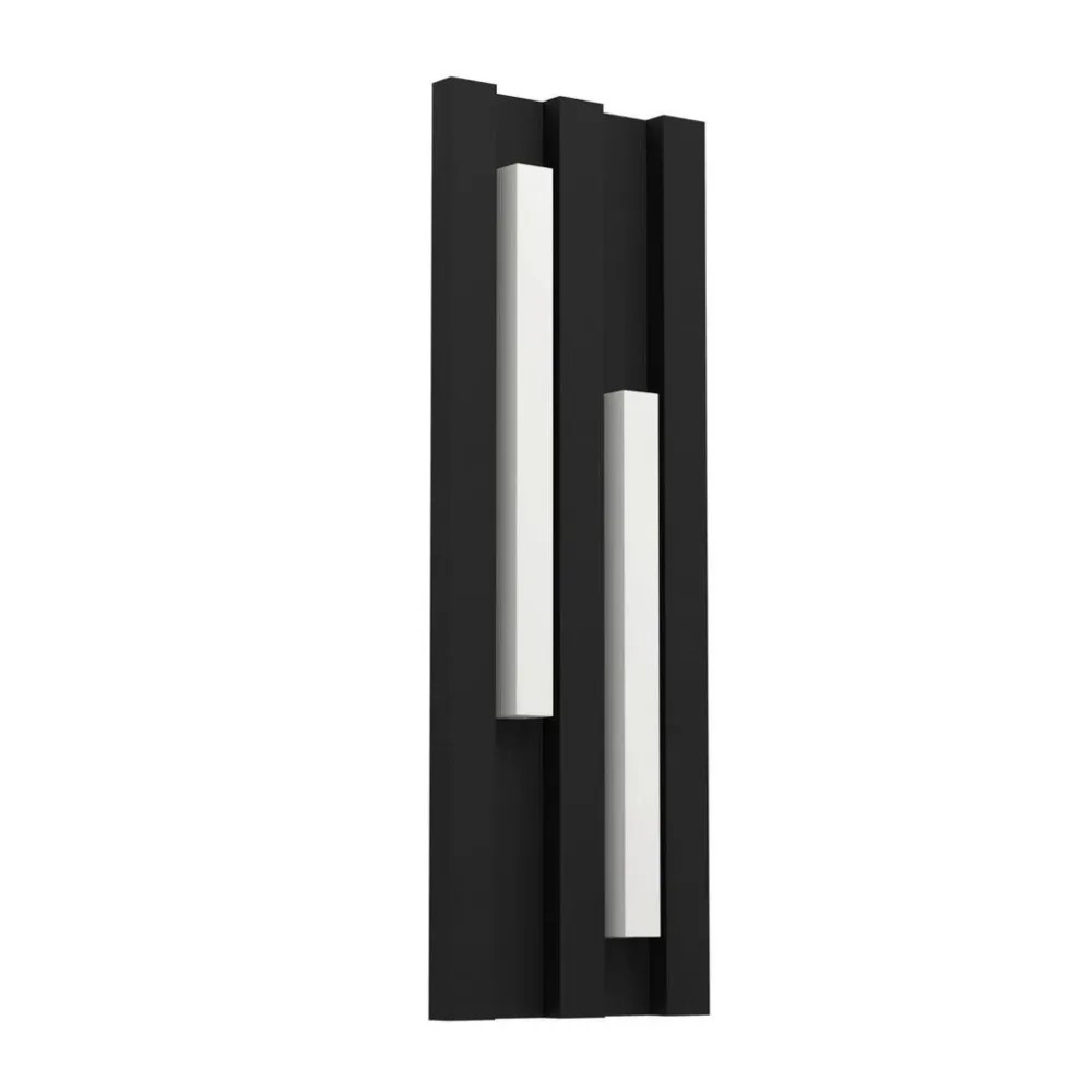 Eglo Wandlampe aussen Fandina Schwarz Stahl verzinkt 41.5 cm - LED - Lichtfarbe: Warmweiss - Wandlampe aussen- LED Energiesparlampe