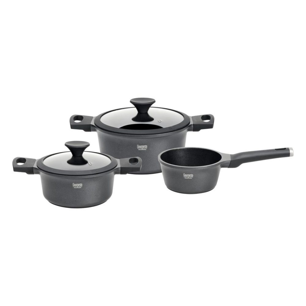 Kochtopfset Black Line Schwarz, 3-Teilig 