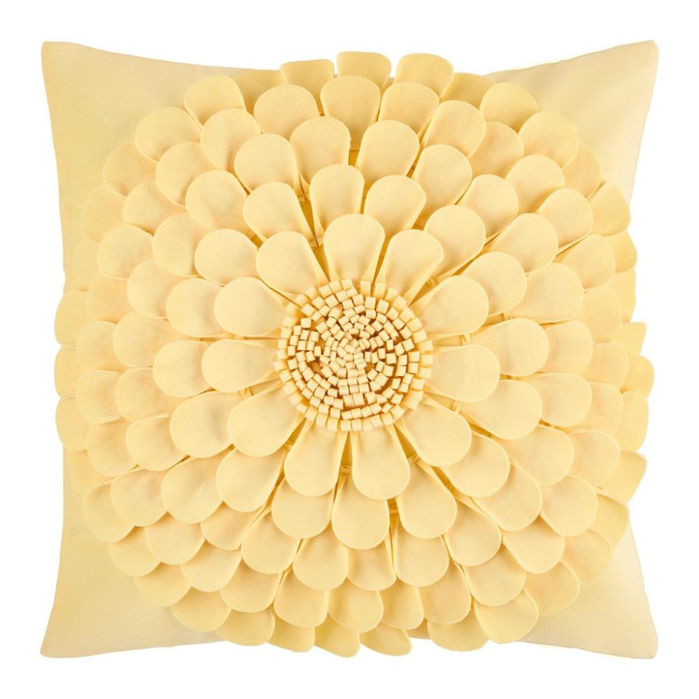 Zierkissen Flora Gelb Ca. 45x45cm  45/45 cm 
