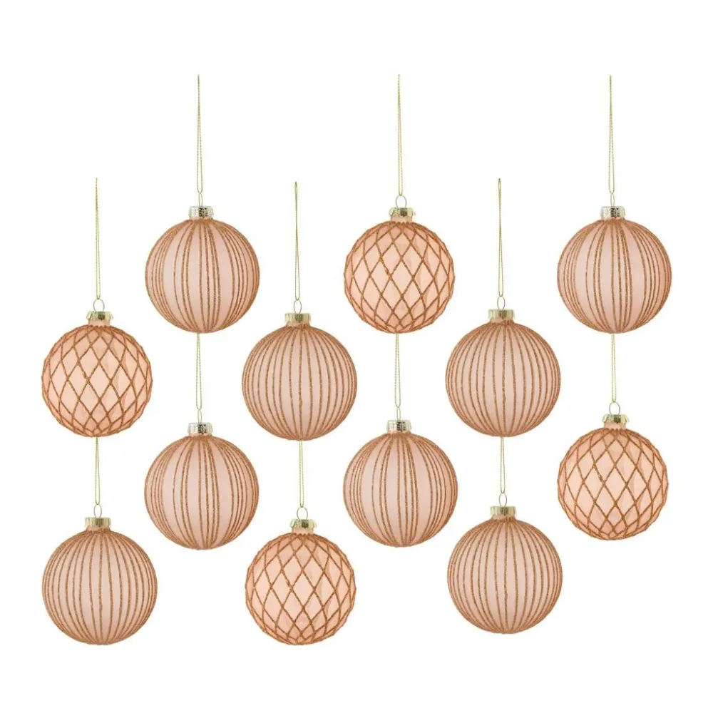 Christbaumkugel-set Miracle Hellrosa 12-Teilig 12-teilig 