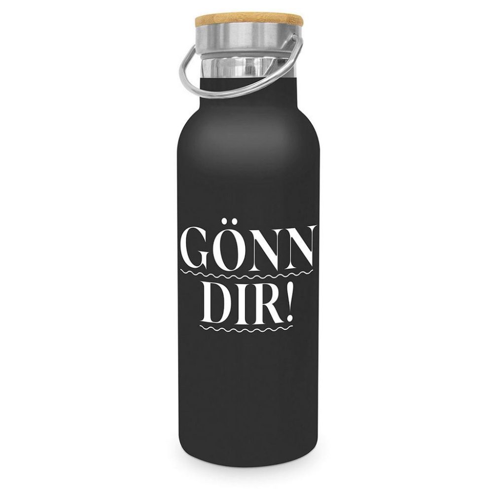 XXXLutz Isolierflasche 0,5 l , 471331 , Schwarz, weiss , Texte , 22.5 cm , doppelwandig , 003862050001
