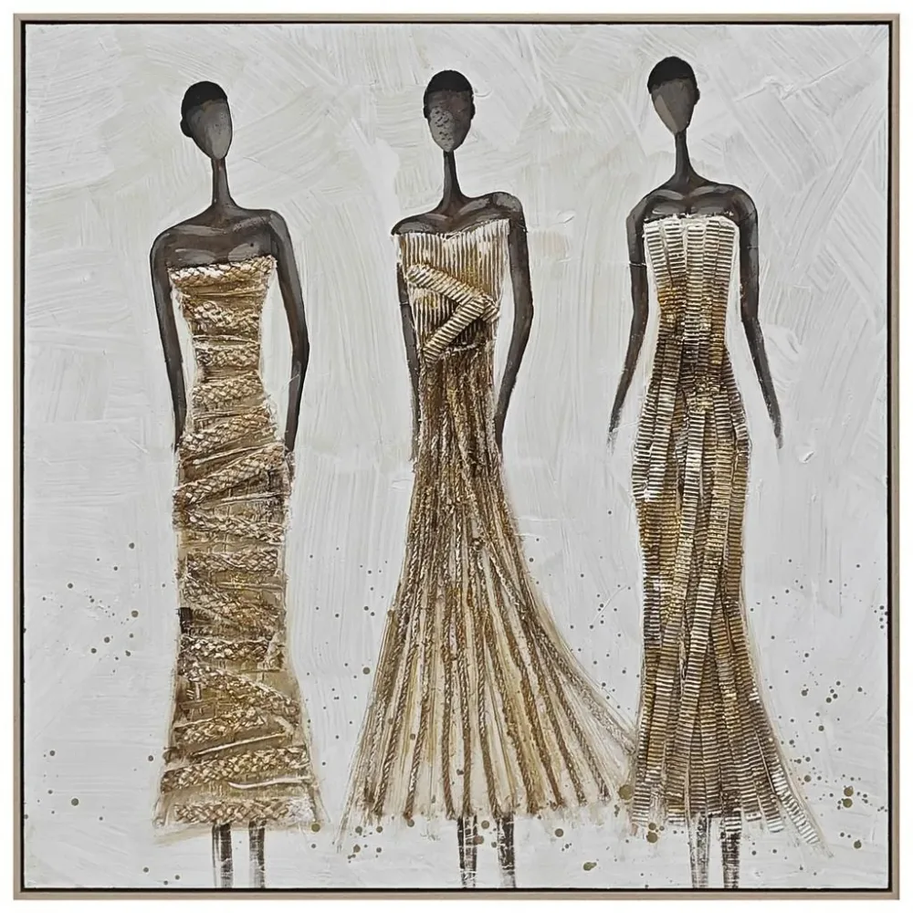 Keilrahmenbild Femi Schwarz/goldfarben Ca. 82x82cm 82/82/4,5 cm 