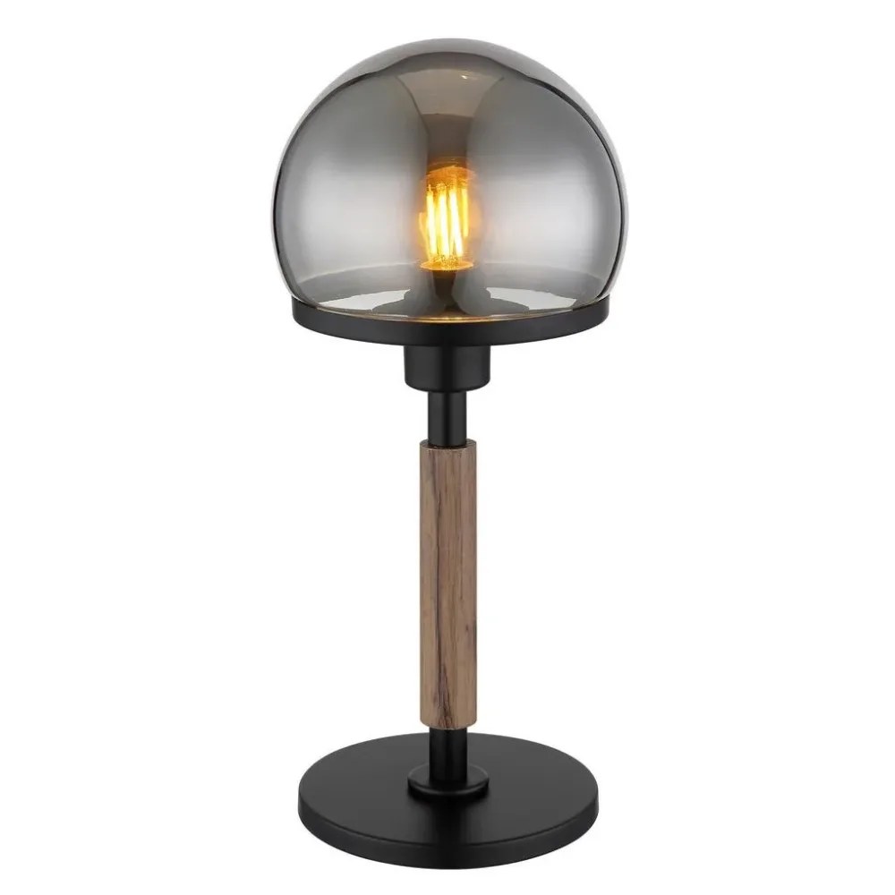 Tischleuchte Haku Schwarz/holz Max. 40 Watt  
