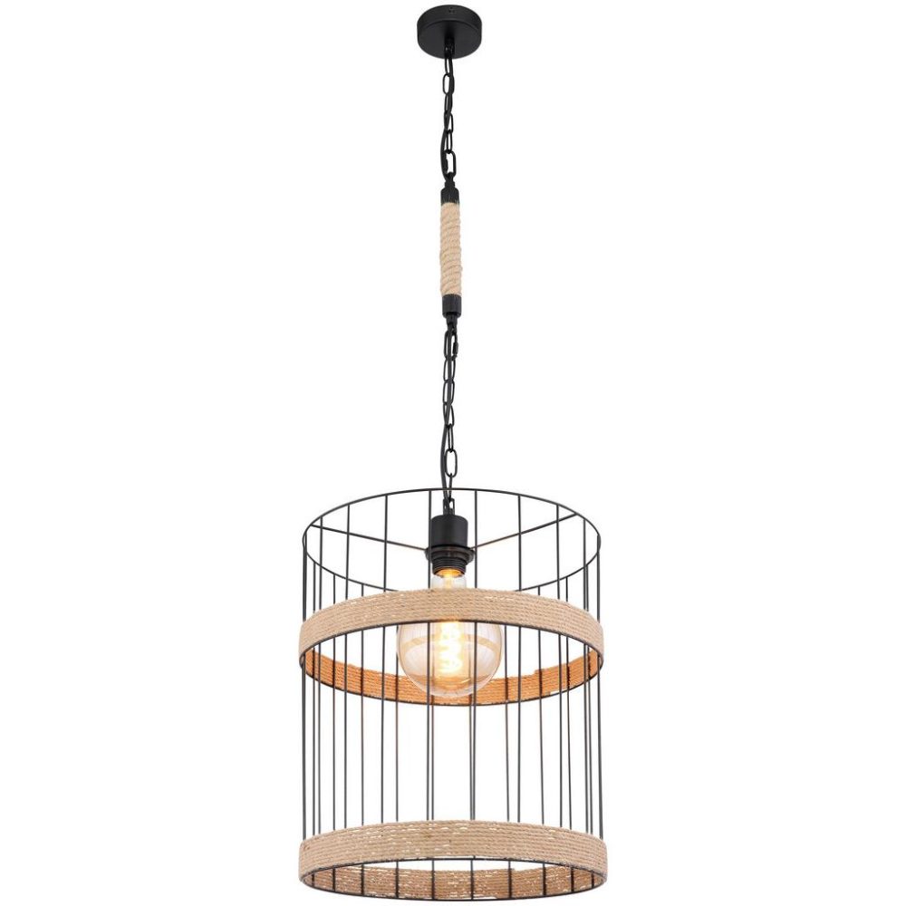 Hängeleuchte Halia D: 35 Cm Braun 35/145 cm  
