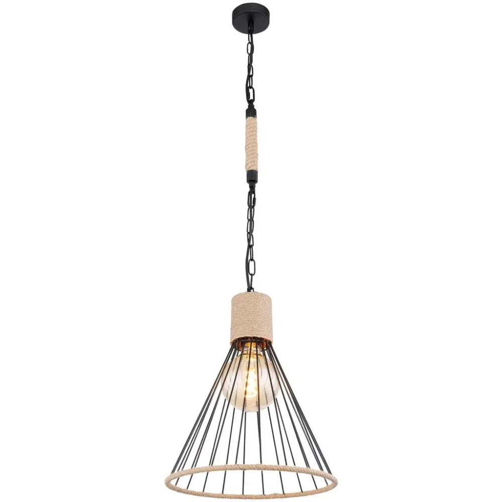 Hängeleuchte Halia D: 35 Cm Braun  