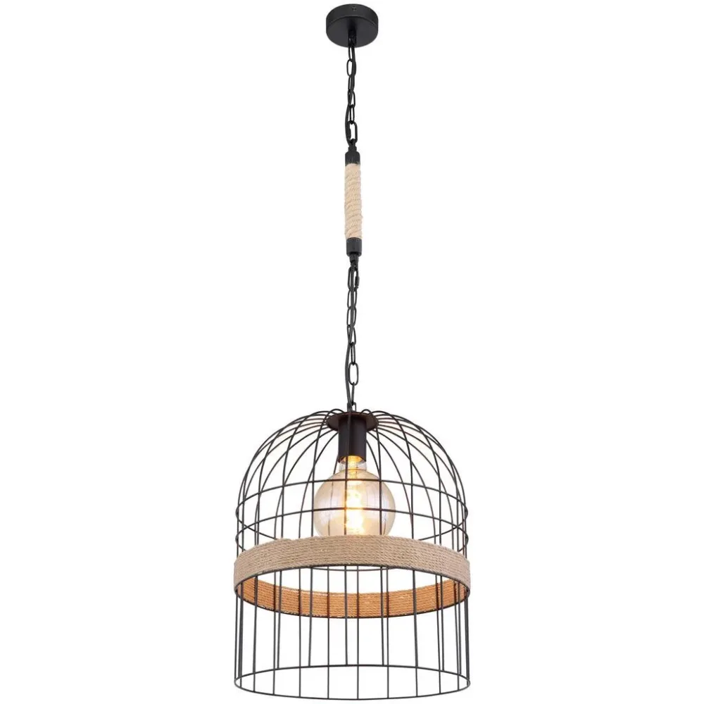 mutoni - Hängeleuchte Halia Metall  matt 1xE27, One Size, Schwarz