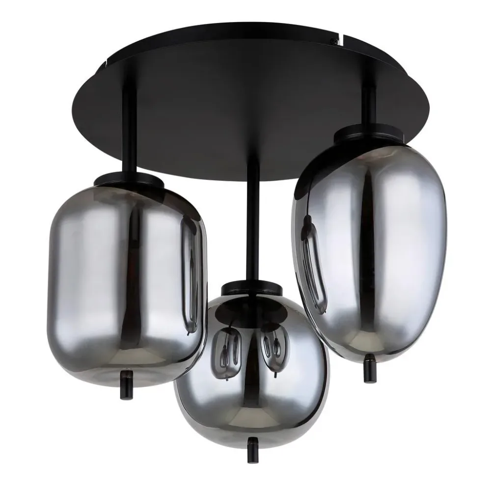 mutoni - Deckenleuchte Blacky Metall  matt 3xE14 46x46x36, One Size, Multicolor