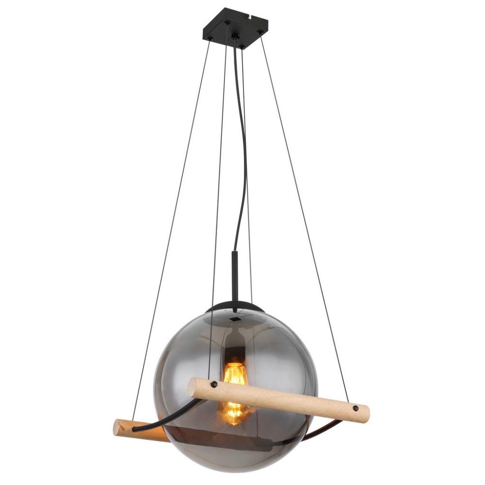 Hängeleuchte Leona Naturfarben/schwarz Max.15watt 33.5/35/120 cm  