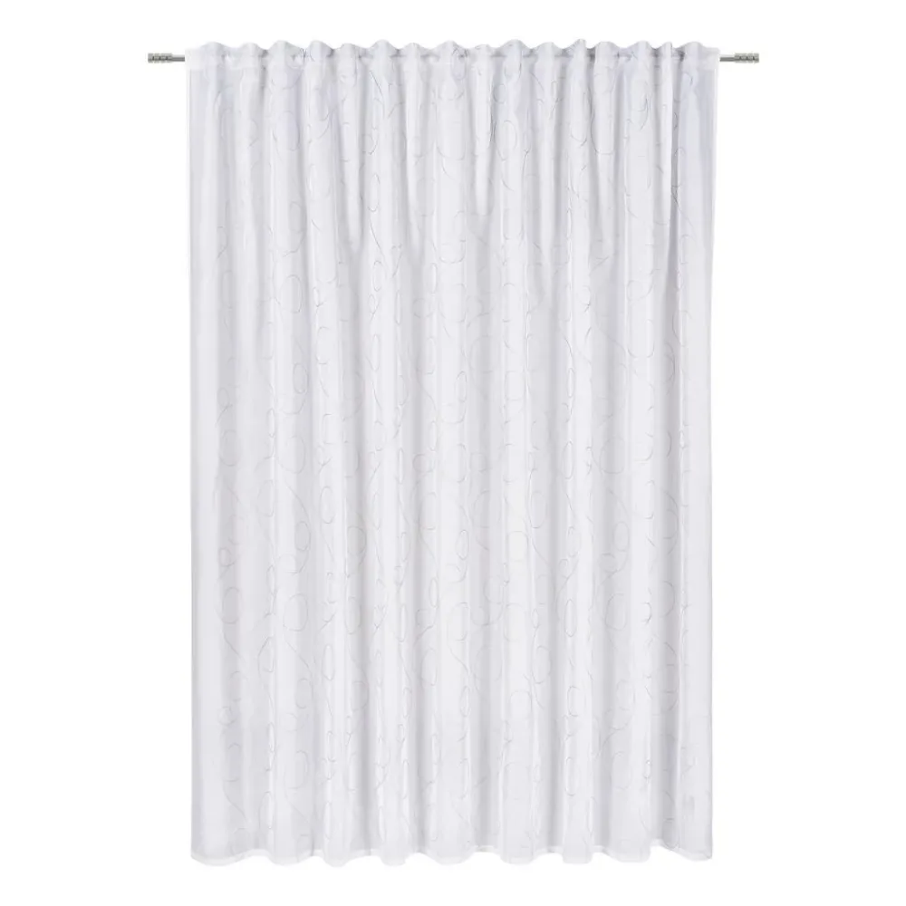Tagesvorhang Marion Store In Weiss/anthrazit Ca. 255x300cm transparent 300/255 cm 