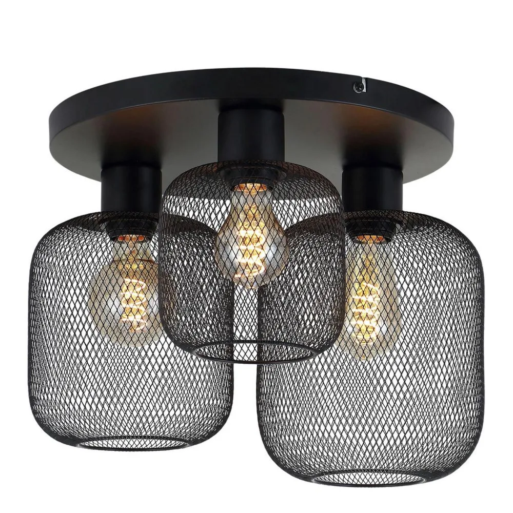 Deckenleuchte Drato Schwarz/gold Max. 25 Watt 40/23 cm  