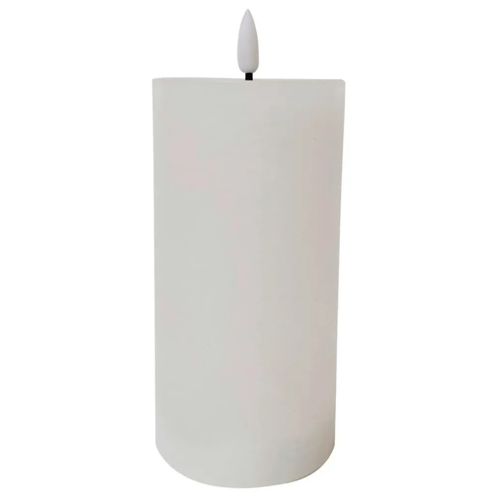 Kerze Mit Led Fendy In Weiss 10/20 cm 