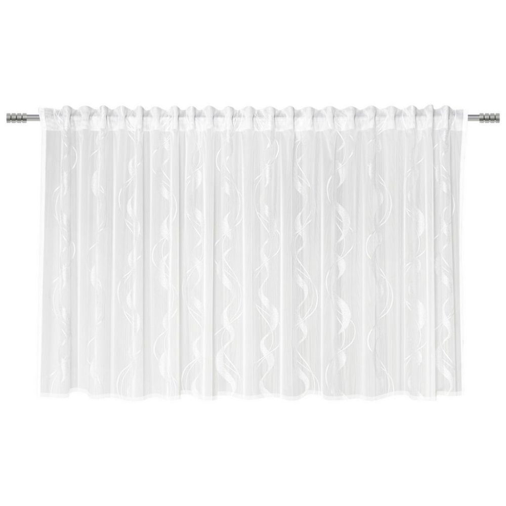 Tagesvorhang Wave Weiss Ca. 300x145cm transparent  300/145 cm 
