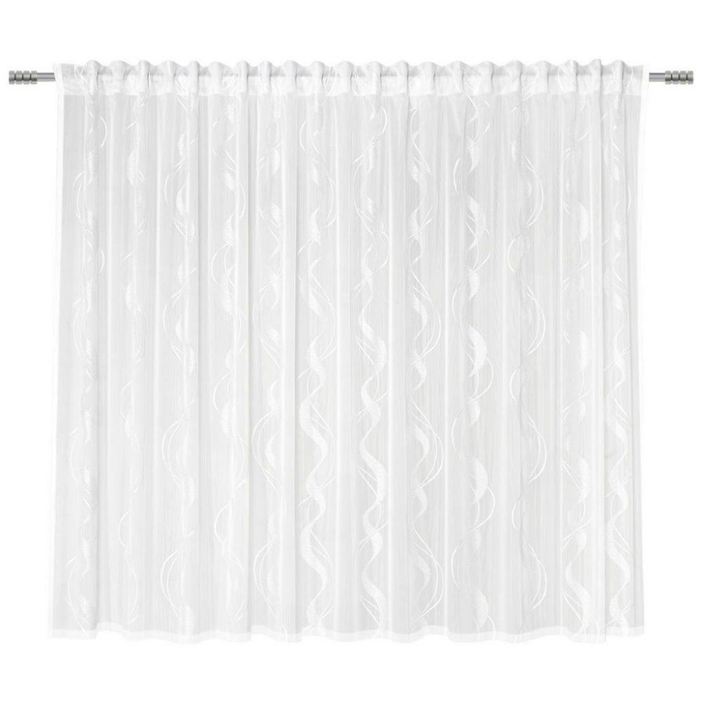 Tagesvorhang Wave Weiss Ca. 300x175cm transparent  300/175 cm 