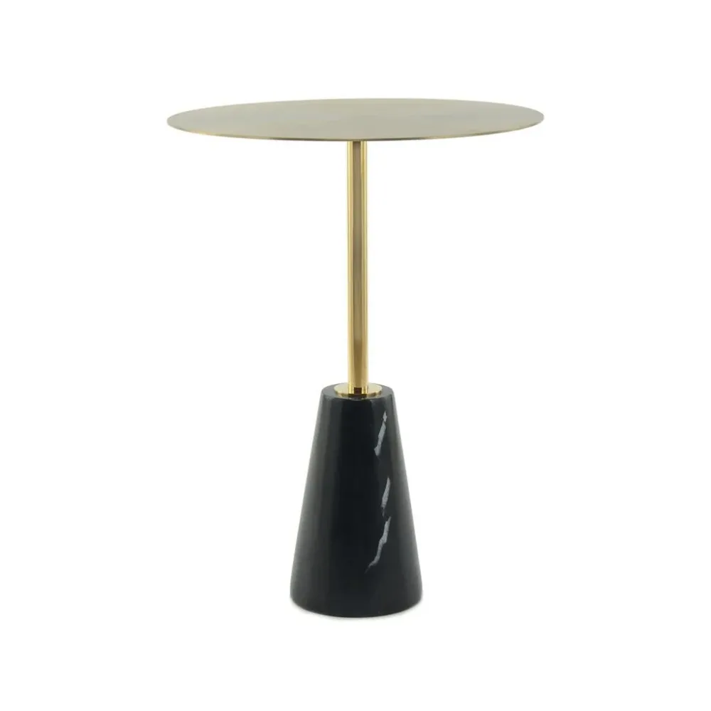 Beistelltisch Rocio 300 Schwarz Metall, Stein 