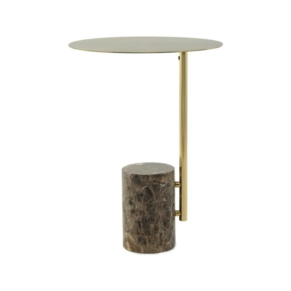 Beistelltisch Rocio 400 Braun / Multi Metall, Stein 40/40/54 cm 