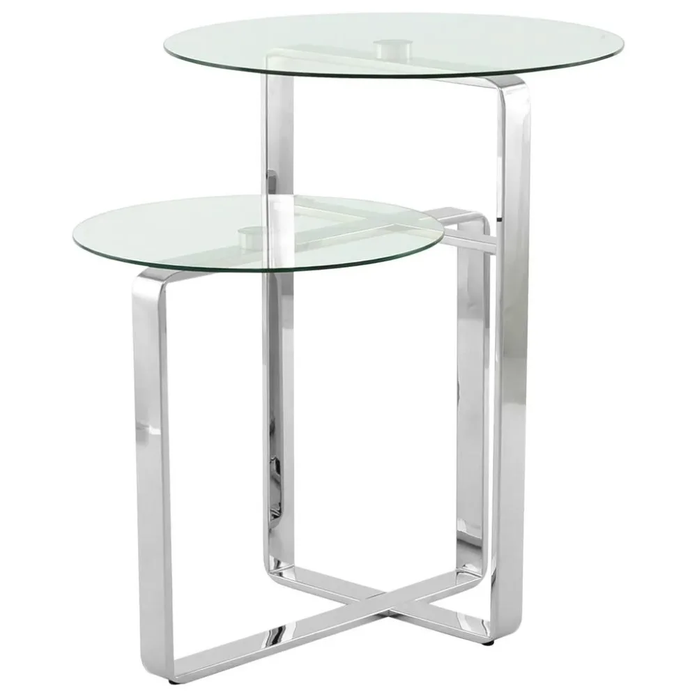 Beistelltisch Katris 100 Silber Glas 46/46/60 cm 