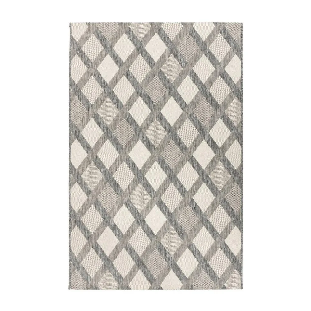 Flachwebeteppich Splash 800 Creme / Grau 160/230 cm 