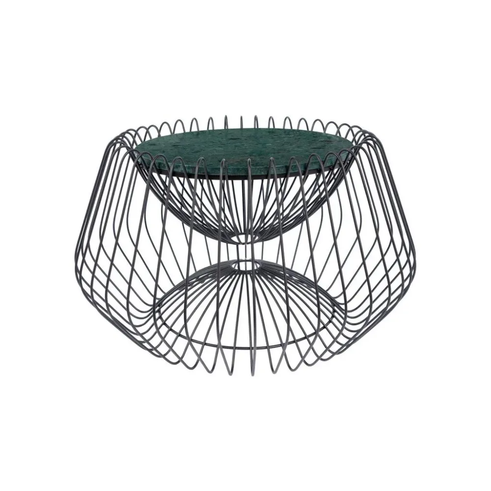 Beistelltisch Cdnne-Grn Metall, Stein 60/60/35 cm 