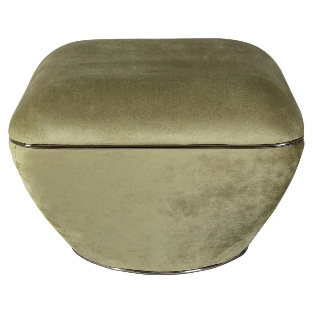Hocker Contessa 125 Graphitfarben, Grün Textil 