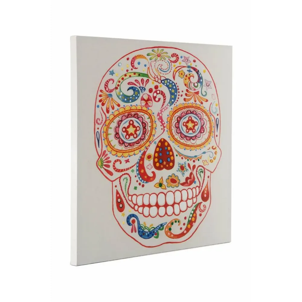Ölgemälde Öl-Wandbild Totenkopf 90/90 cm 