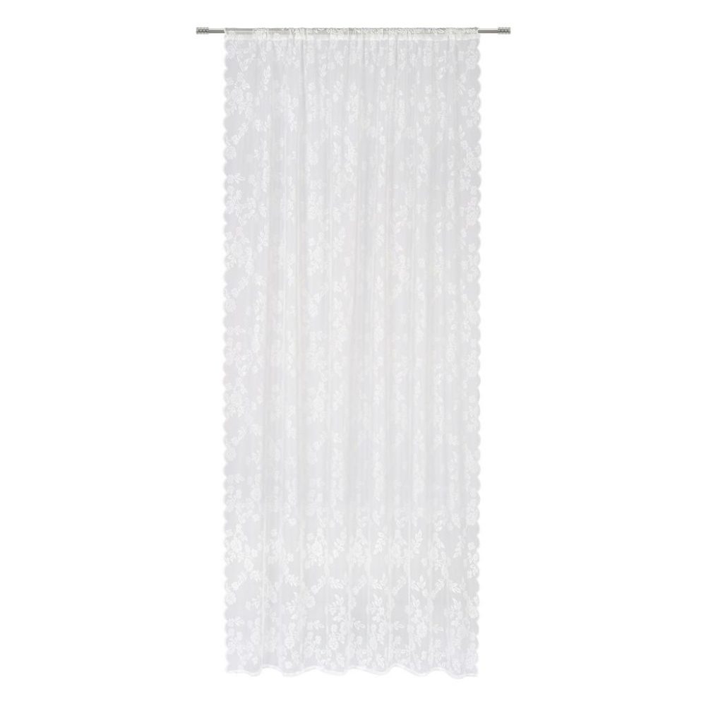 Fertigvorhang Lene Offwhite Ca. 140x245cm, 2 Stk. halbtransparent 