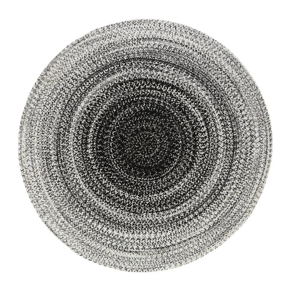 Flachwebeteppich Marie In Schwarz/weiss Ø Ca. 160cm 