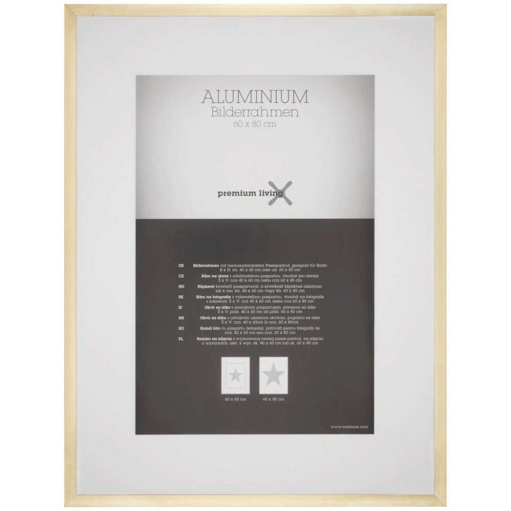 Bilderrahmen Aluminium In Goldfarben 60/80 cm 