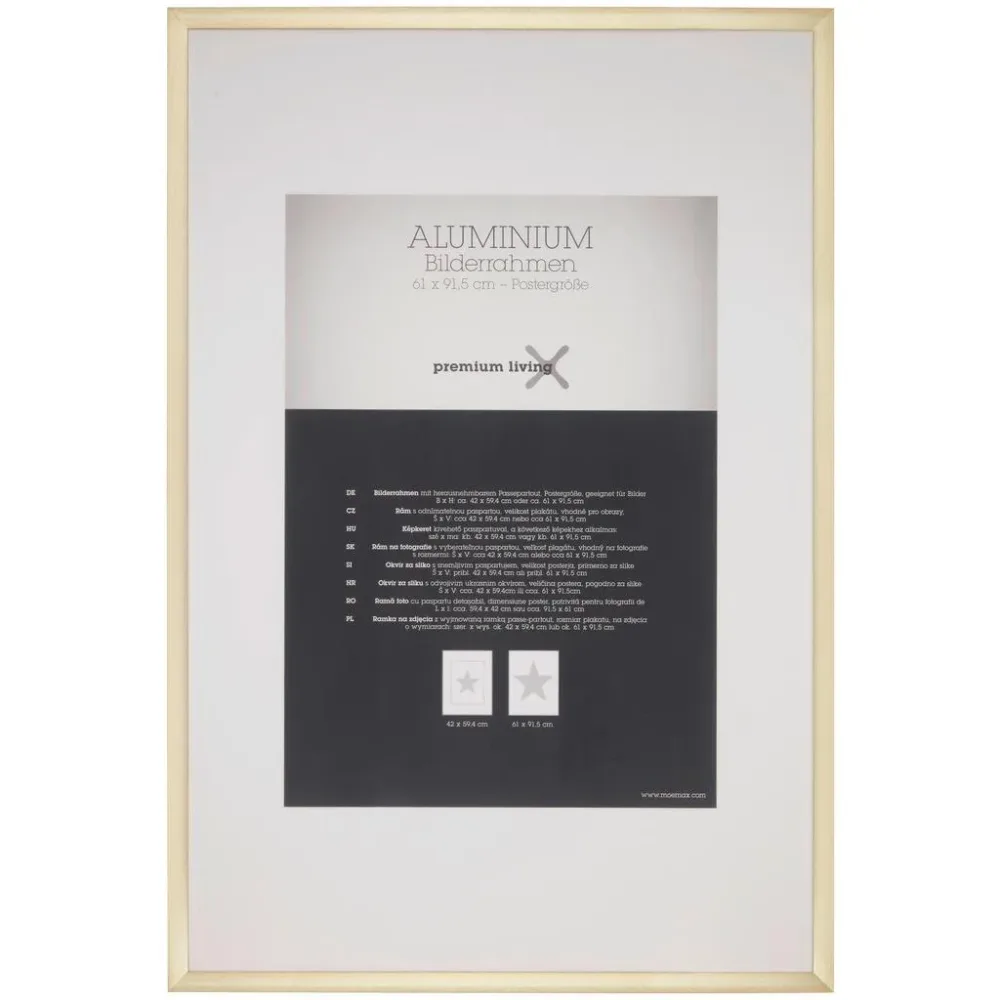 Bilderrahmen Aluminium In Goldfarben 61/91,5 cm 