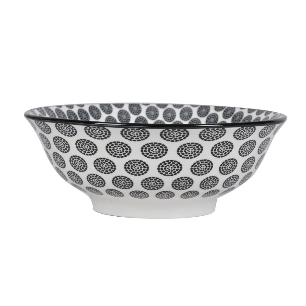 Suppenteller Shiva Schwarz/weiss 21/7,8 cm 
