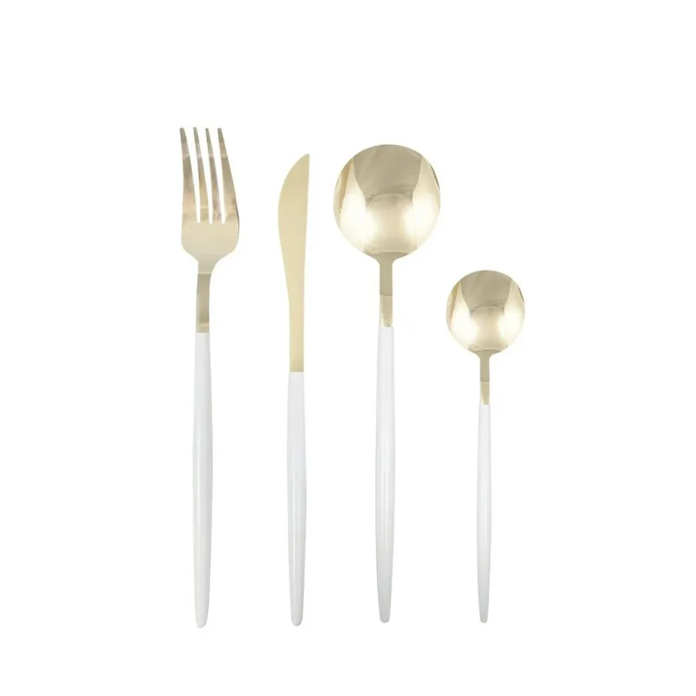 Besteckset Stella Weiss/goldfarben 16-Teilig 
