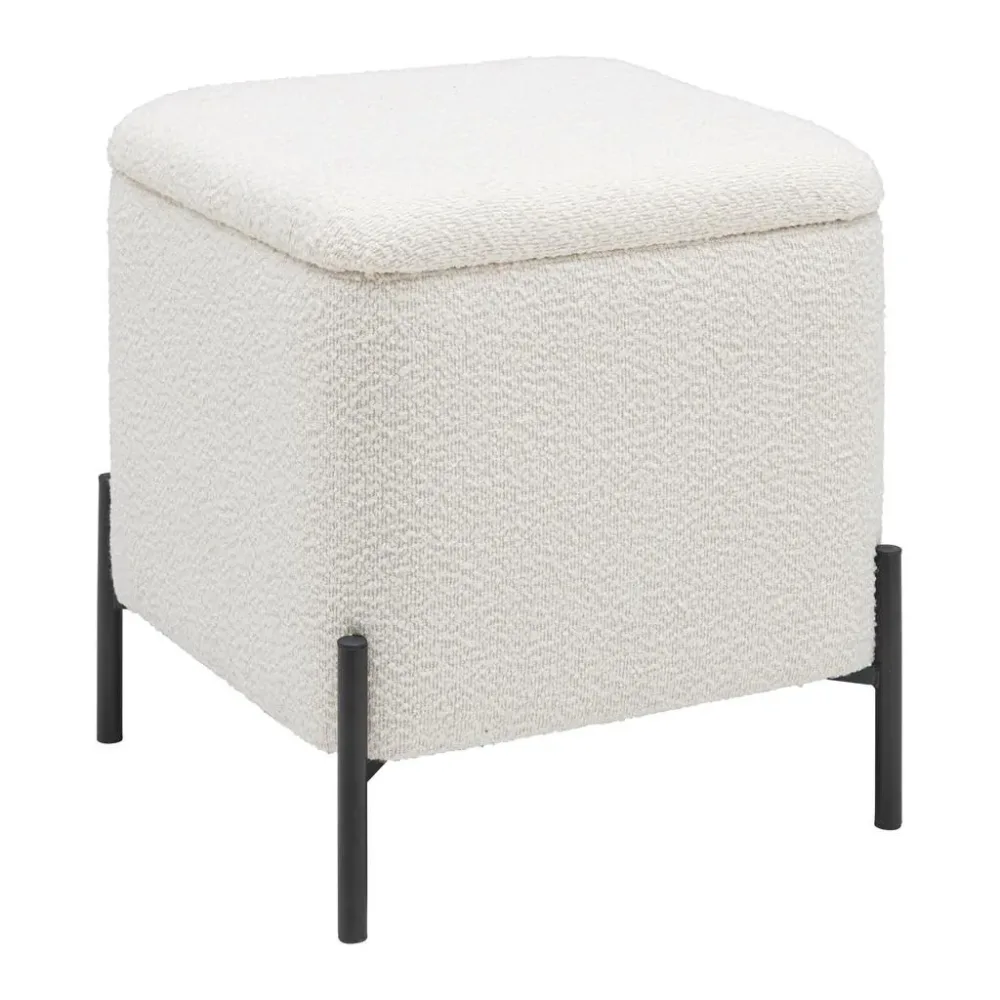 Hocker Mixo Weiss Weiss Metall, Textil, Holzwerkstoff 