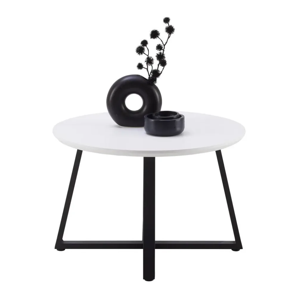 Couchtisch Brava Schwarz/weiss Metall, Holzwerkstoff 70/45 cm 