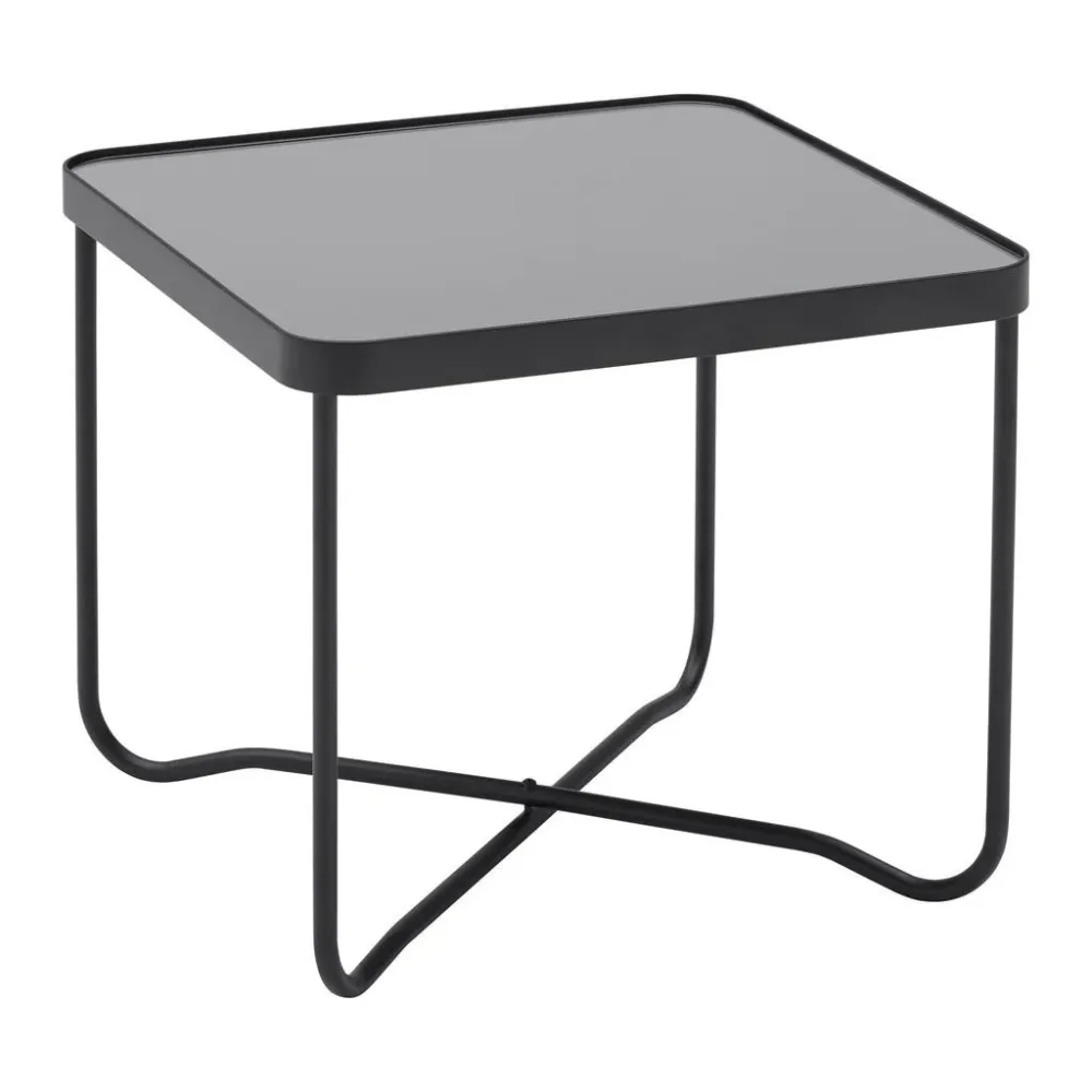 Beistelltisch Nobile Schwarz Metall, Glas 