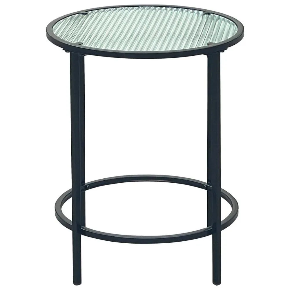 Beistelltisch Shine In Schwarz/transparent Metall, Glas 