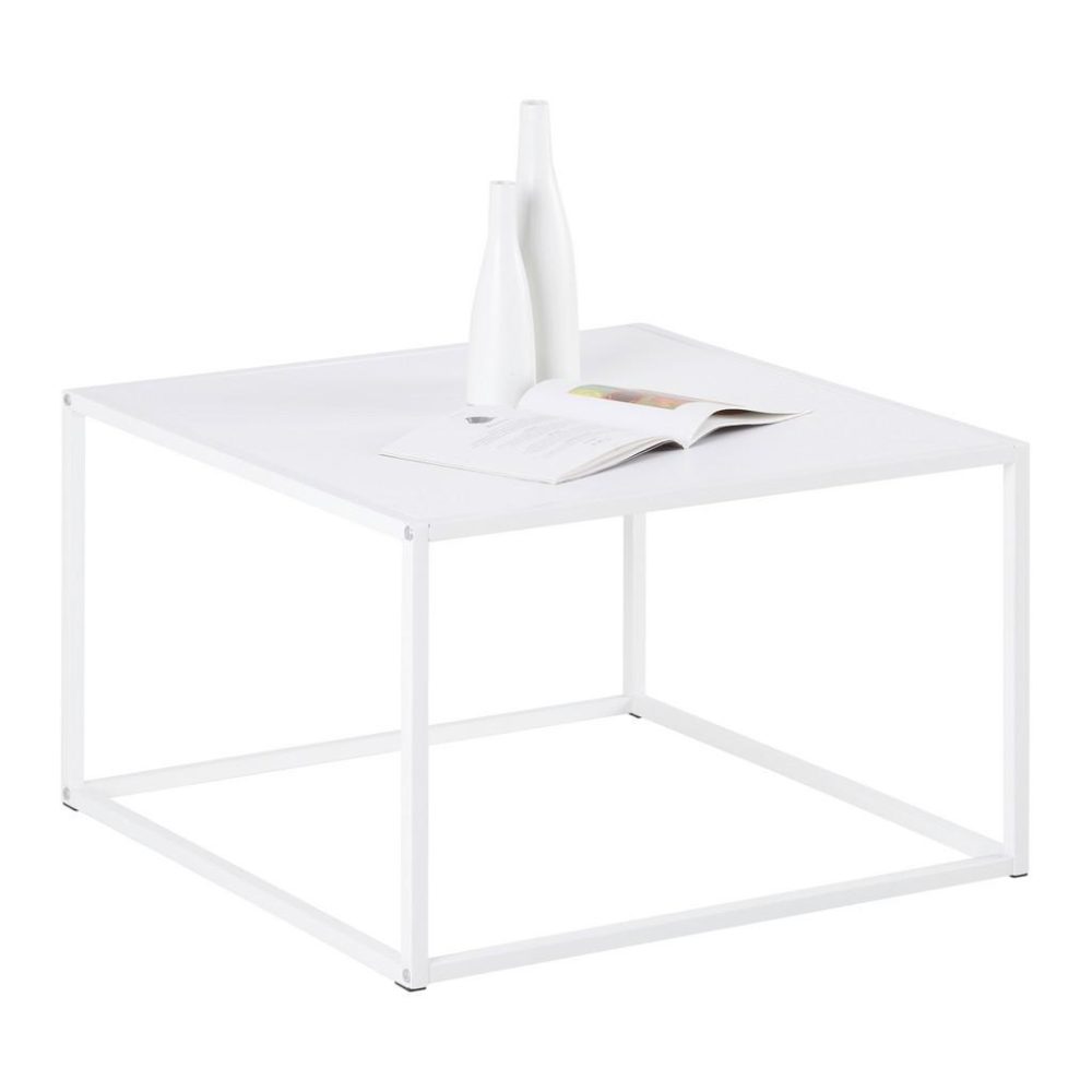 Couchtisch Kubo Weiss Metall, Holzwerkstoff 60/60/38 cm 