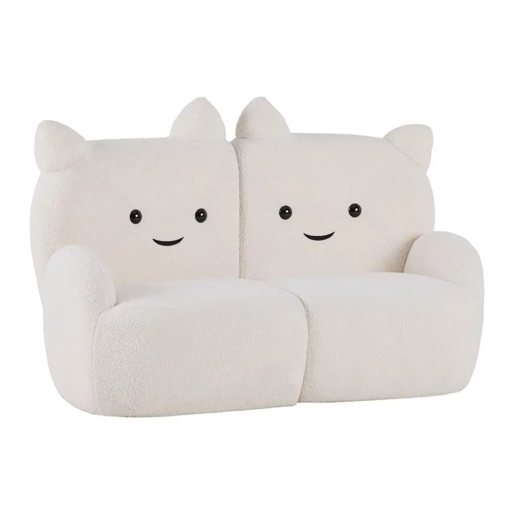 Sofa Kitti -Trend- Holz, Textil Weiss 