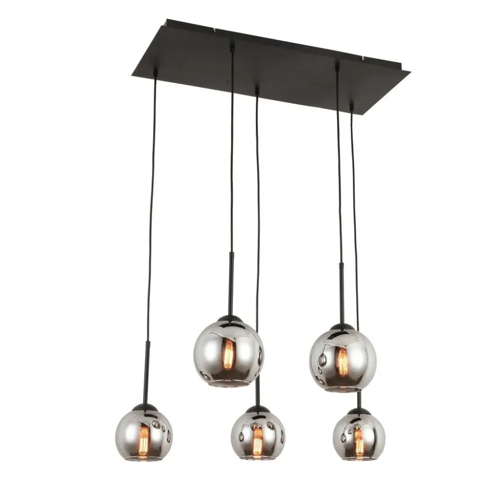 Hängeleuchte Lufoo In Schwarz/chrom Max. 40 Watt 75/25/120 cm  