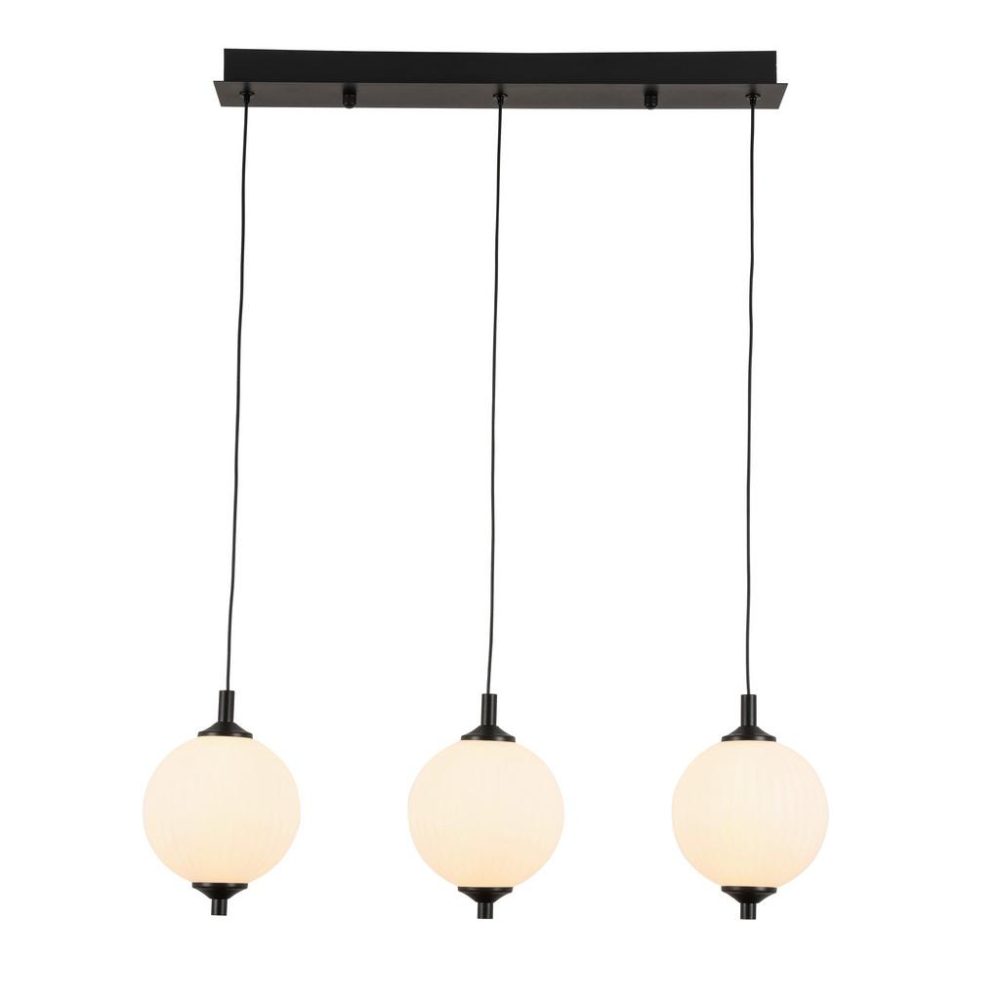 Led-hängeleuchte Wilm In Schwarz/weiss Max. 3x8 Watt 65/15/120 cm  
