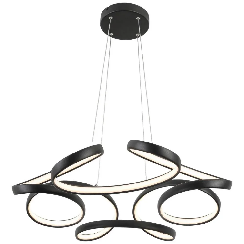 Led-hängeleuchte Crono In Schwarz Max. 24 Watt 70/70/120 cm  