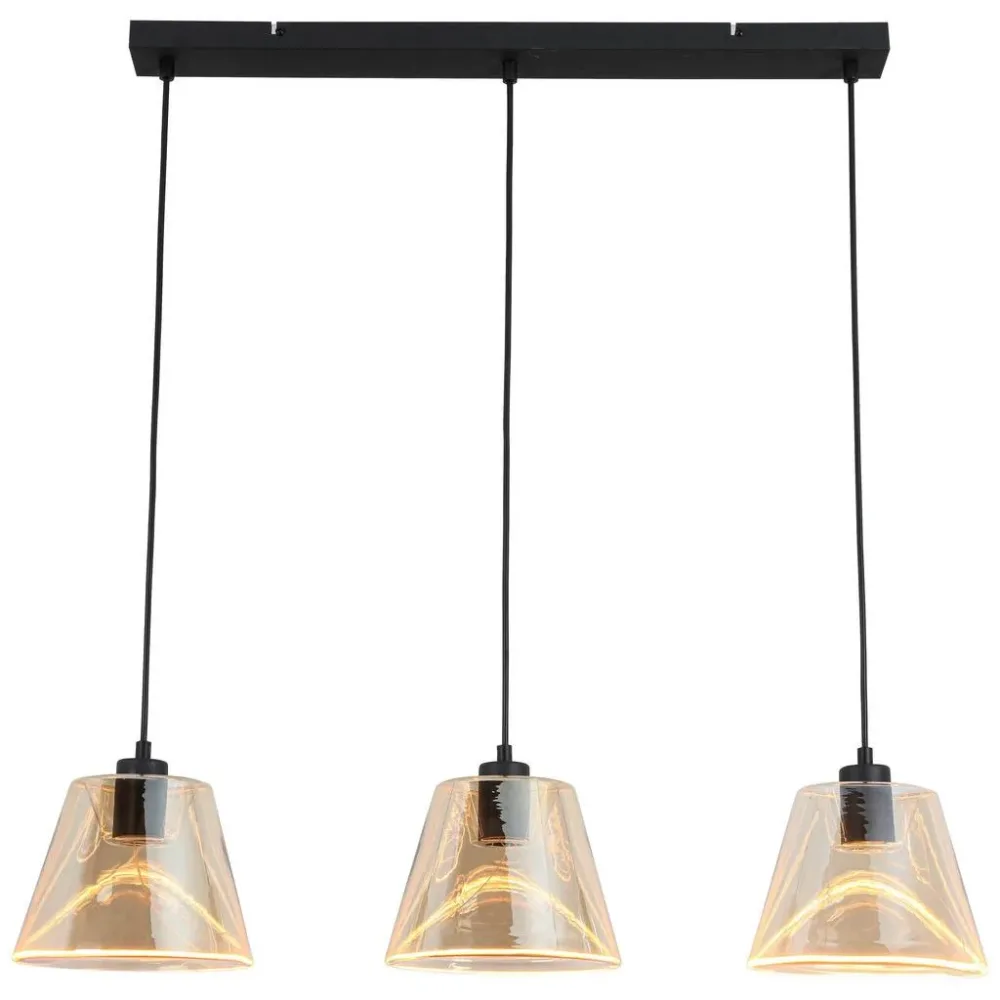 Led-hängeleuchte Jom Schwarz/bernstein Max. 18 Watt 79/19/120 cm  